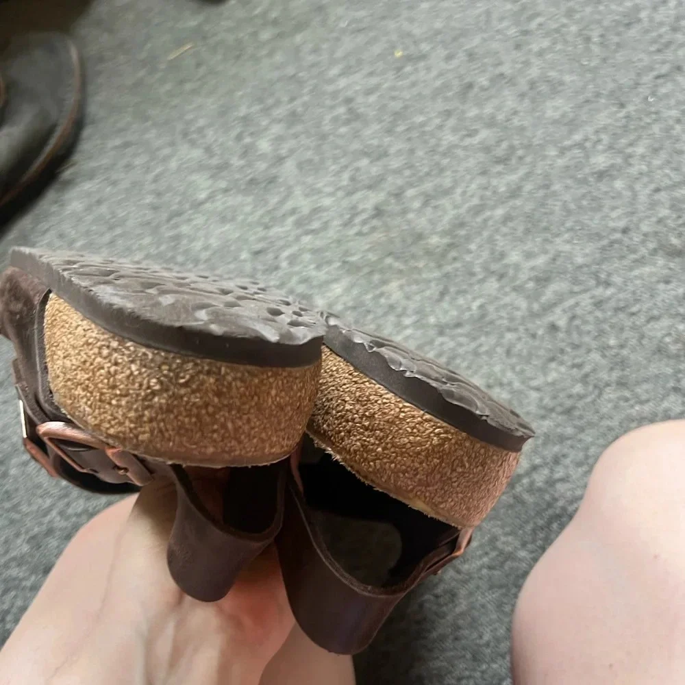 Birkenstock Brown Three-Strap Adjustable Leather Sandal
